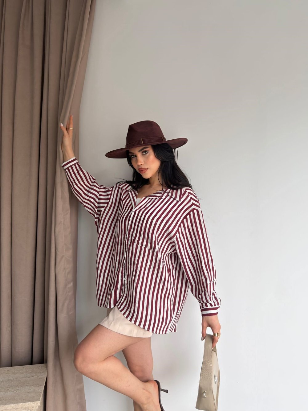 Çizgili Oversize Gömlek
