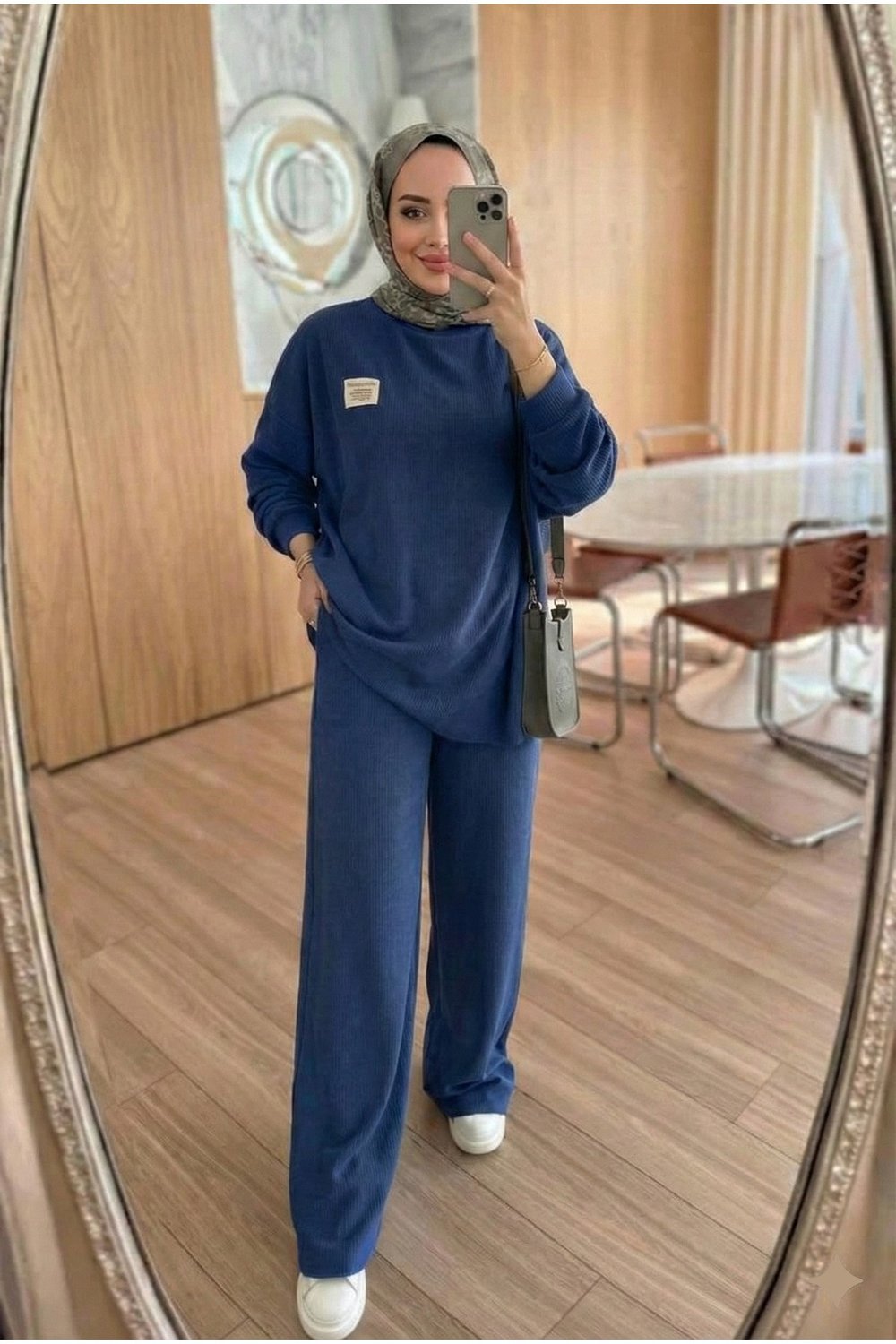 Fitilli Armalı Detaylı Oversize Kaşkorse Basic Alt Üst Takım