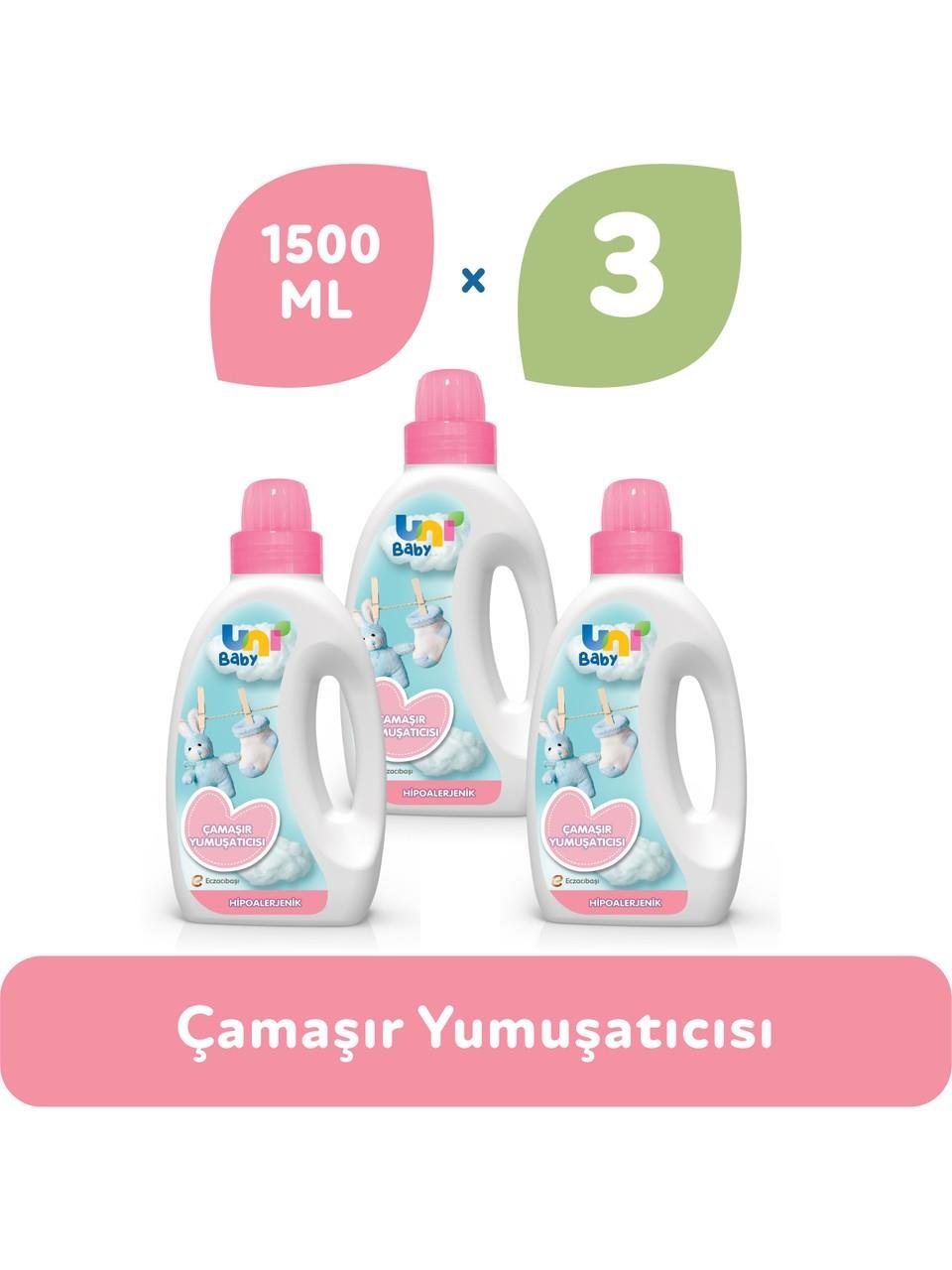 Uni Baby Hipoalerjenik Çamaşır Yumuşatıcısı 1500 ml 3 Adet