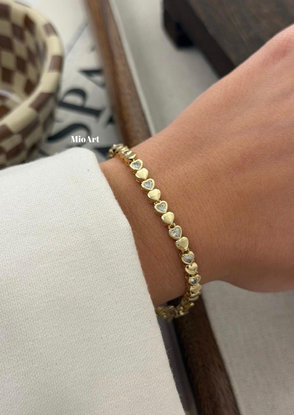 Kalp Gold Taşlı Bileklik