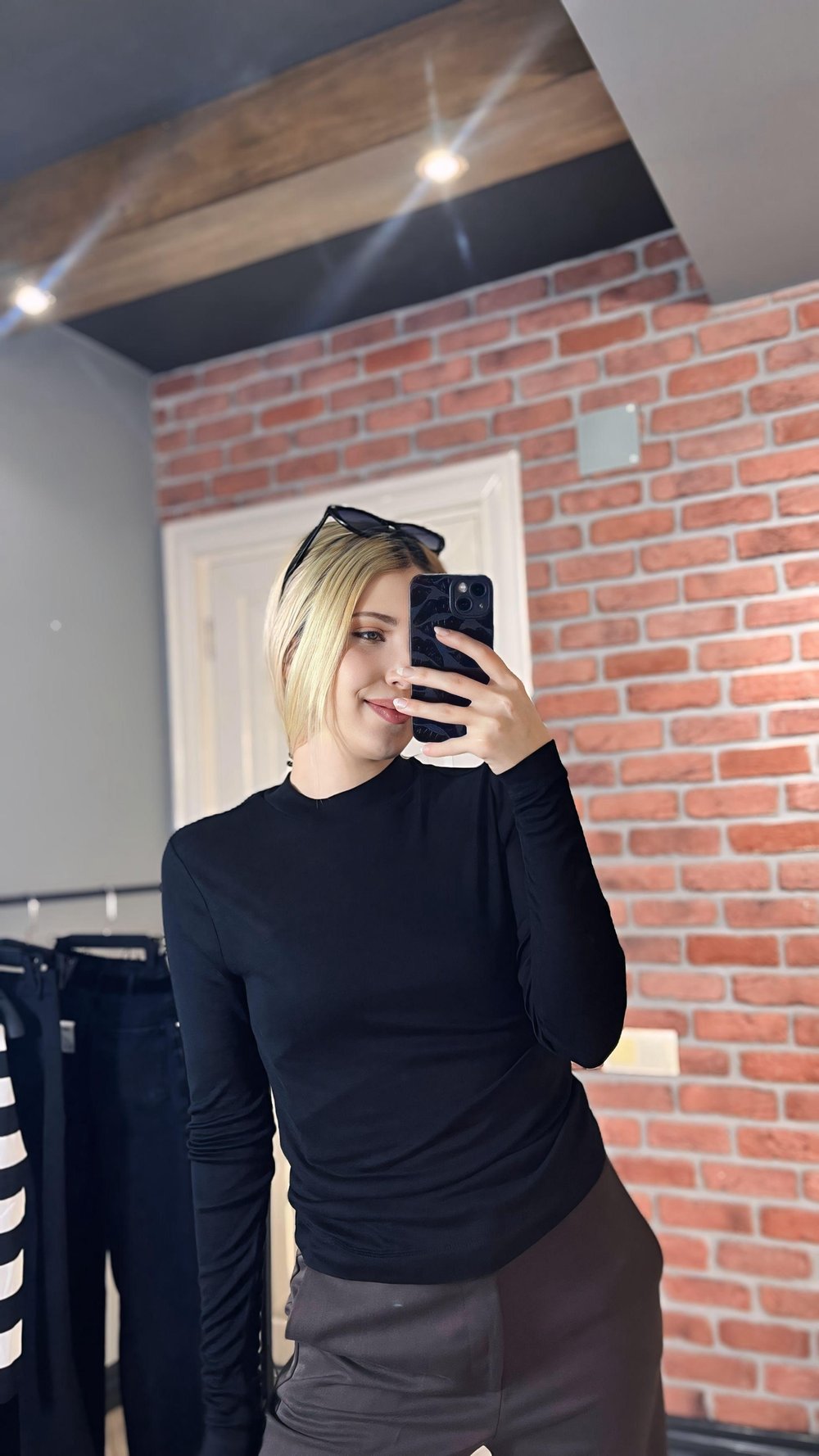 Siyah Uzun Kollu Basic Bluz
