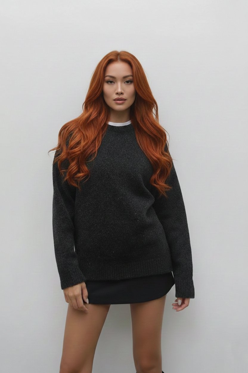 Antrasit Oversize Triko Kazak