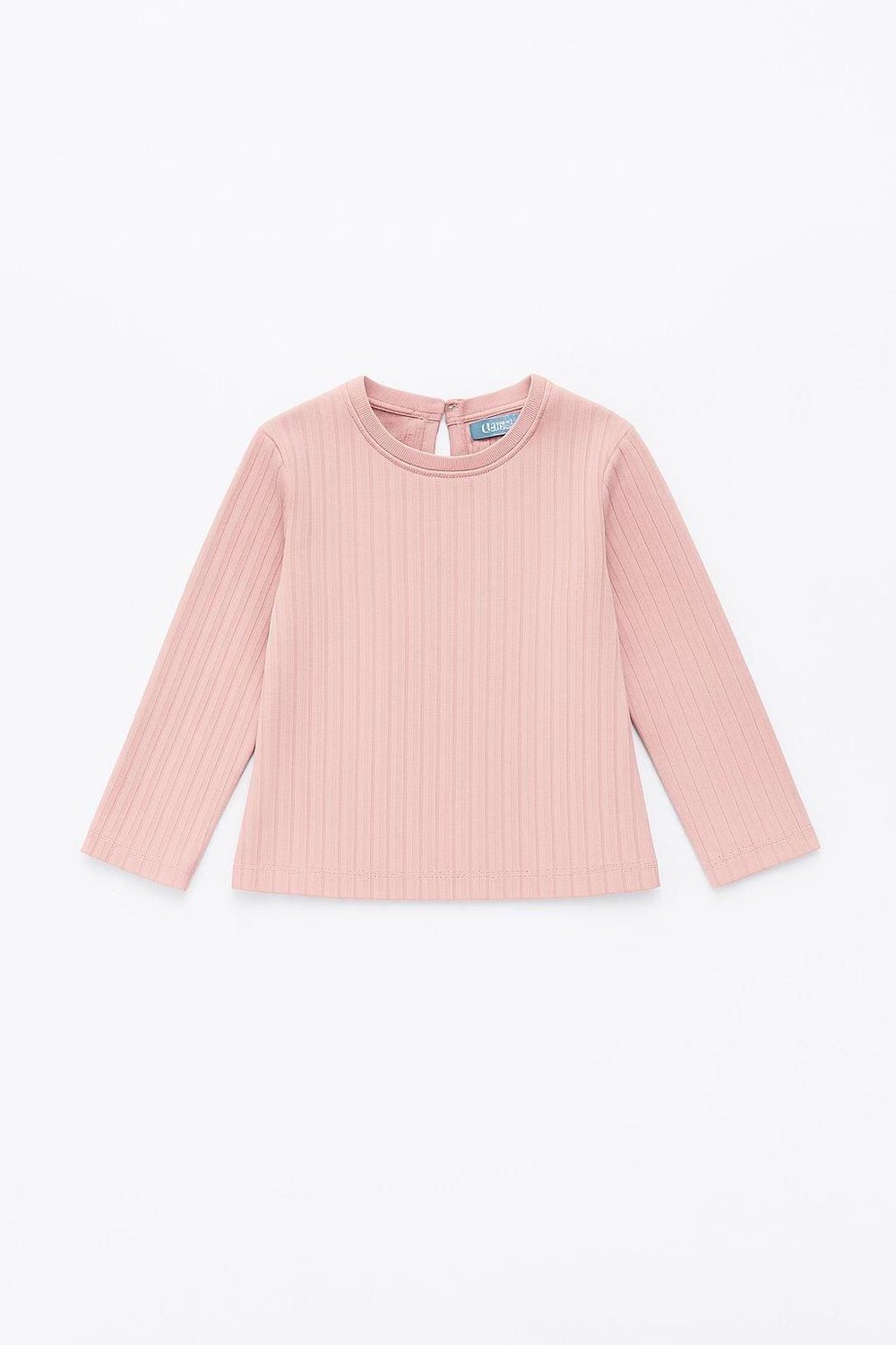 La'ciel Pamuklu Basic Uzun Kollu Tshirt - Pudra