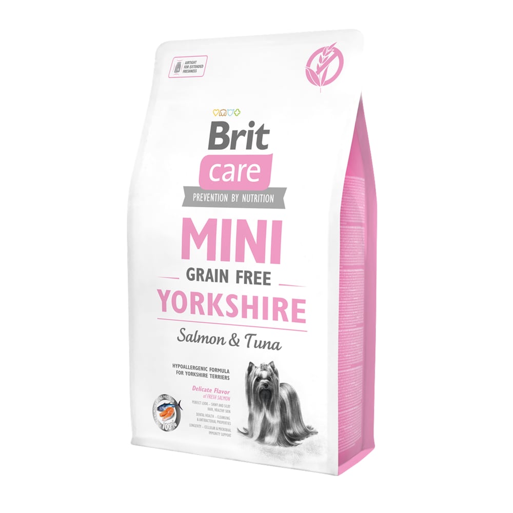 Brit Care Mini Irk Yorkshire Terrier Köpekler İçin, Tahılsız, Hipoalerjenik, Somon Ve Tuna Balıklı Kuru Mama 2 kg