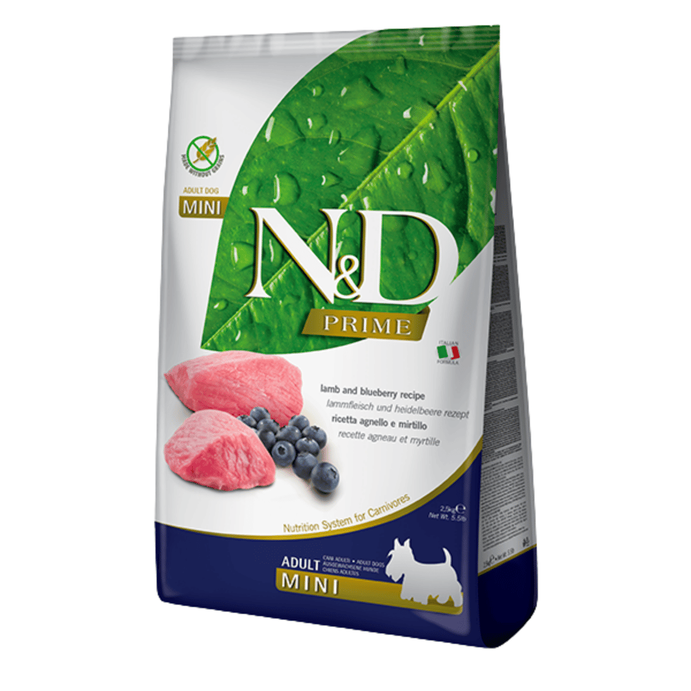 N&D Tahılsız Kuzulu Yaban Mersinli Mini Yetişkin Köpek Maması 2.5 Kg