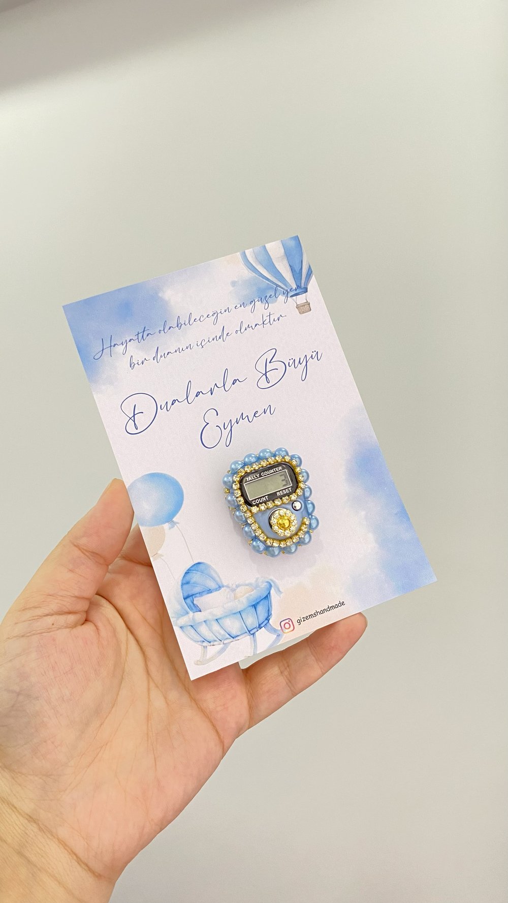 Bebe Mavisi Taşlı Zikirmatik