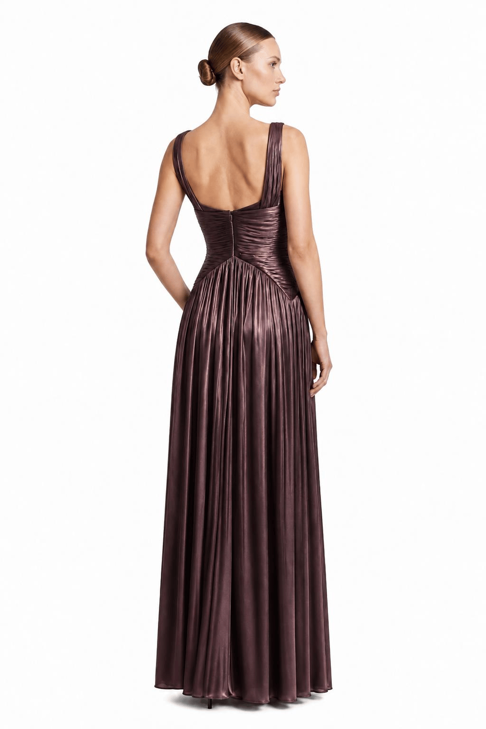 Bordo Pliseli Organze Abiye