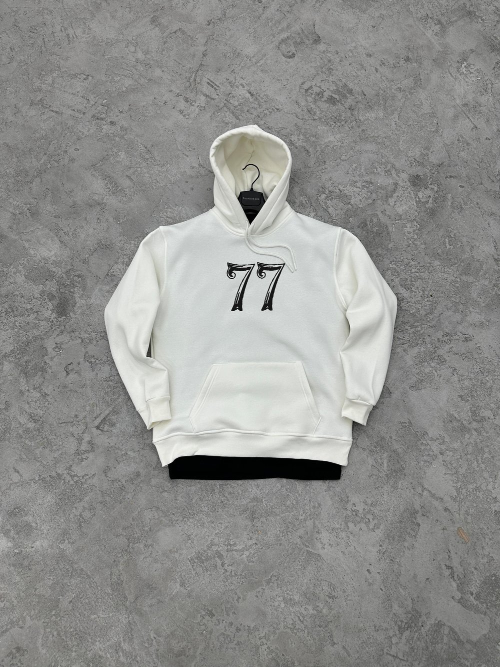 3 İplik Şardonlu 77 Sweatshirt - Beyaz