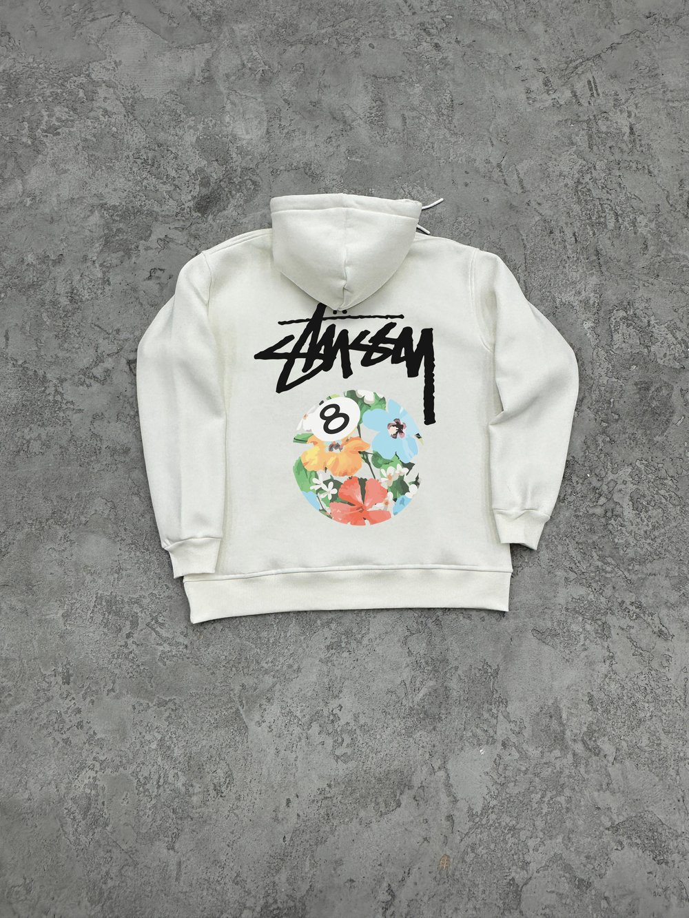 3 İplik Şardonlu STUSSYFLO Sweatshirt - Beyaz