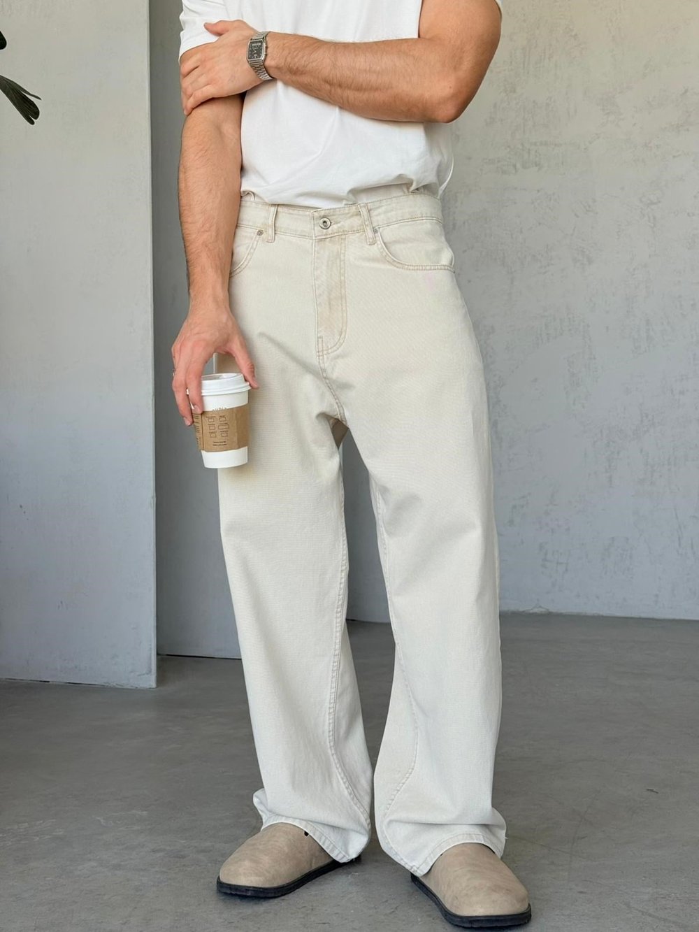 3369 KREM BOL KALIP BAGGY PANTOLON