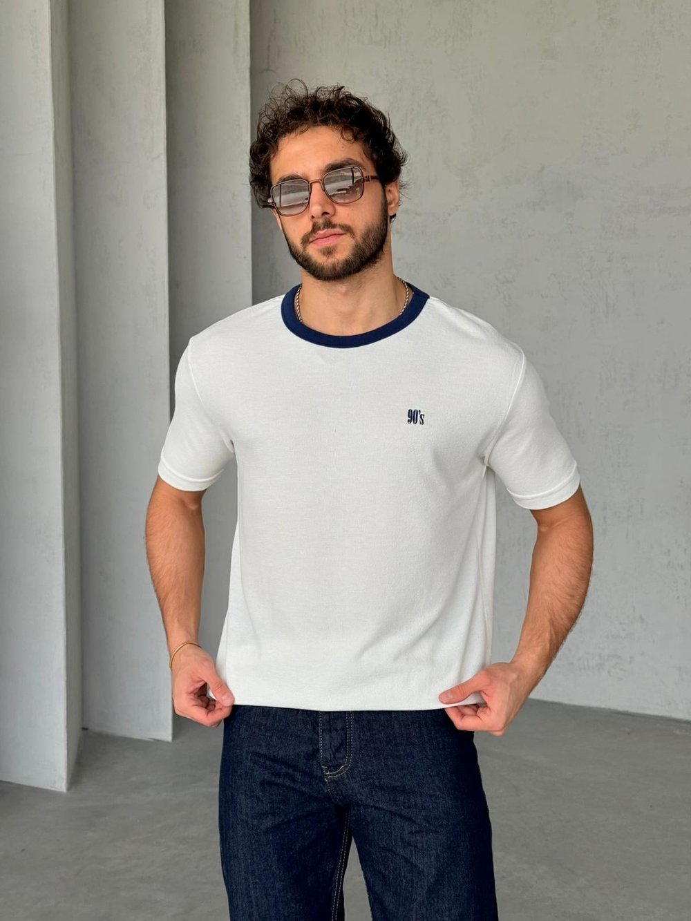 90'S Nakışlı T-Shirt M - Beyaz