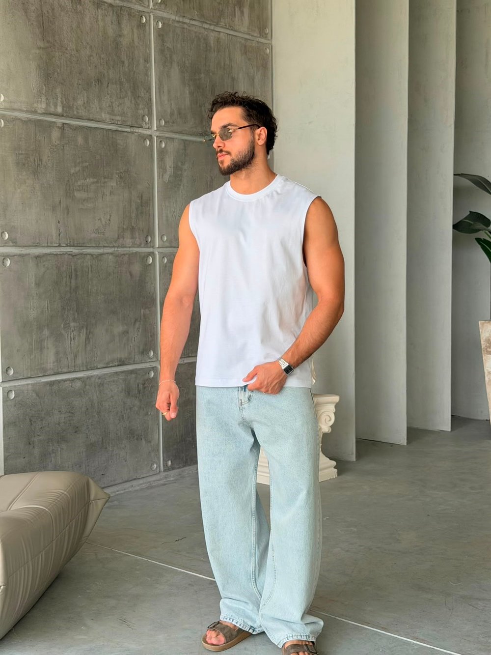 BASIC SIFIR KOL T-SHIRT K - BEYAZ 