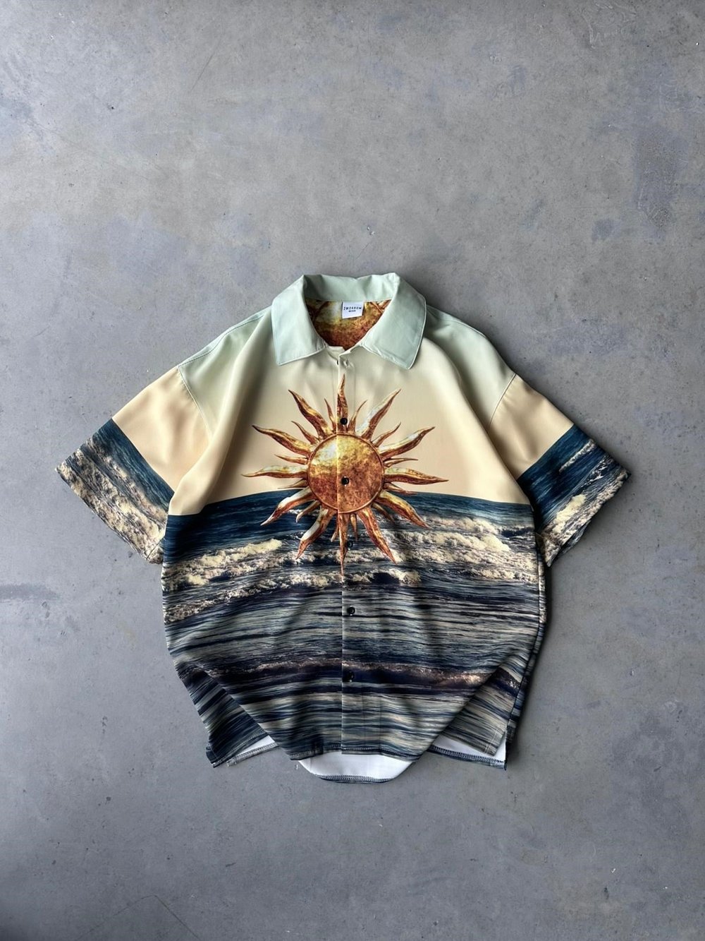 BEACH Desenli Dubble Hürrem Kumaş Oversize Gömlek T