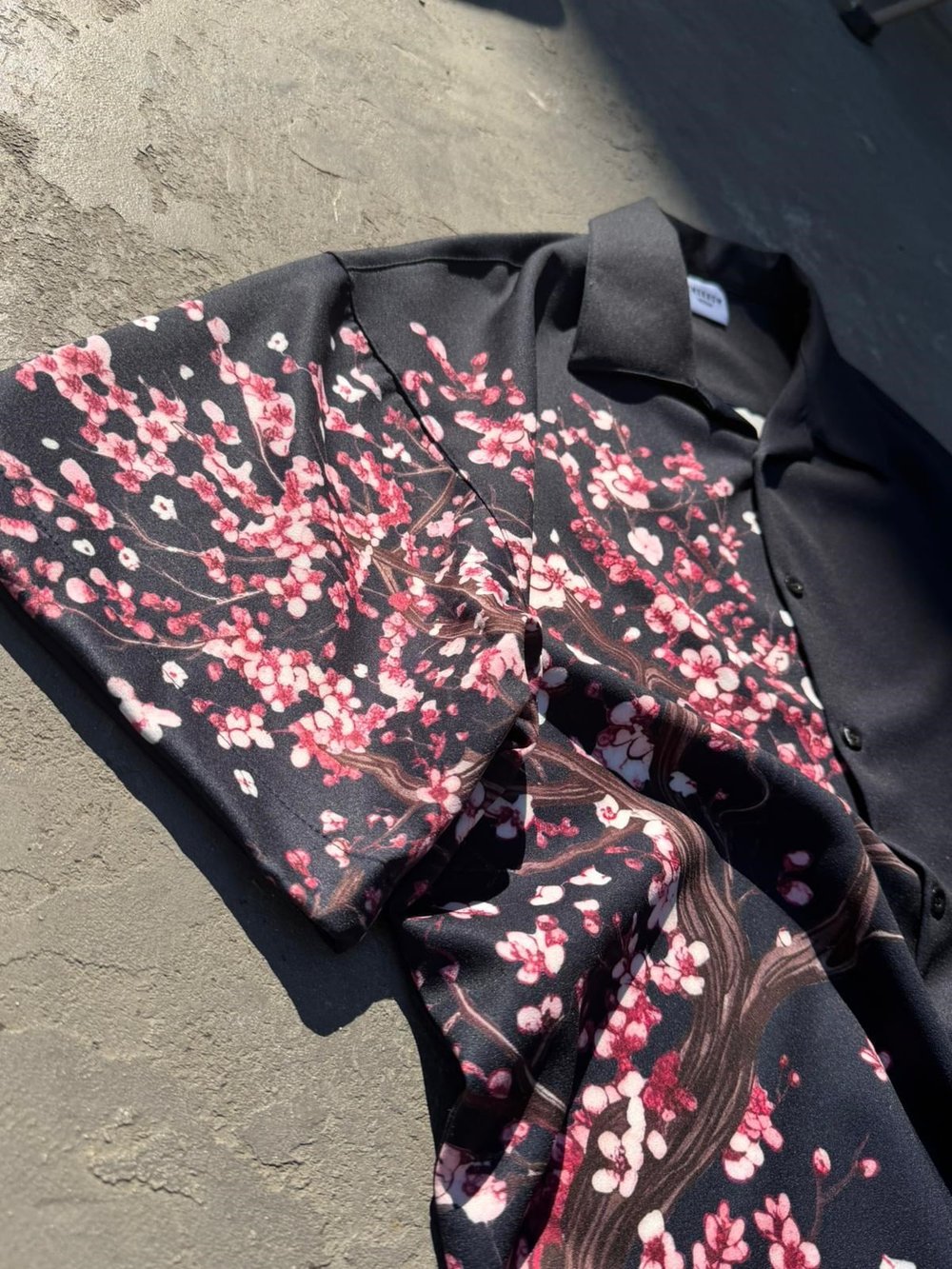 CHERRY BLOSSOM Desenli Dubble Hürrem Kumaş Oversize Gömlek 