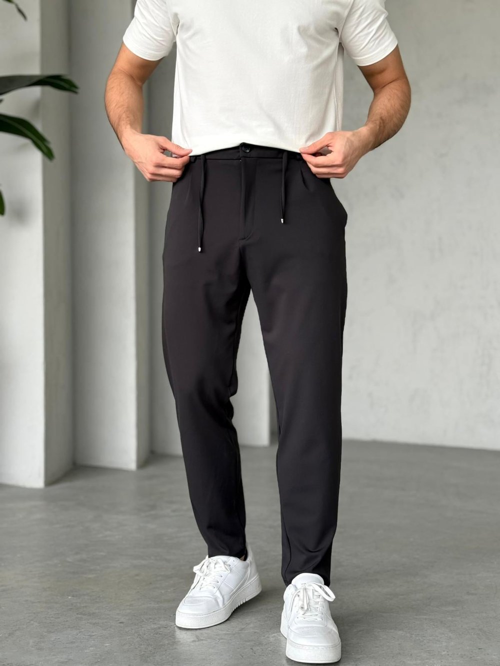 Full Likralı Kumaş Jogger Pantolon - Siyah