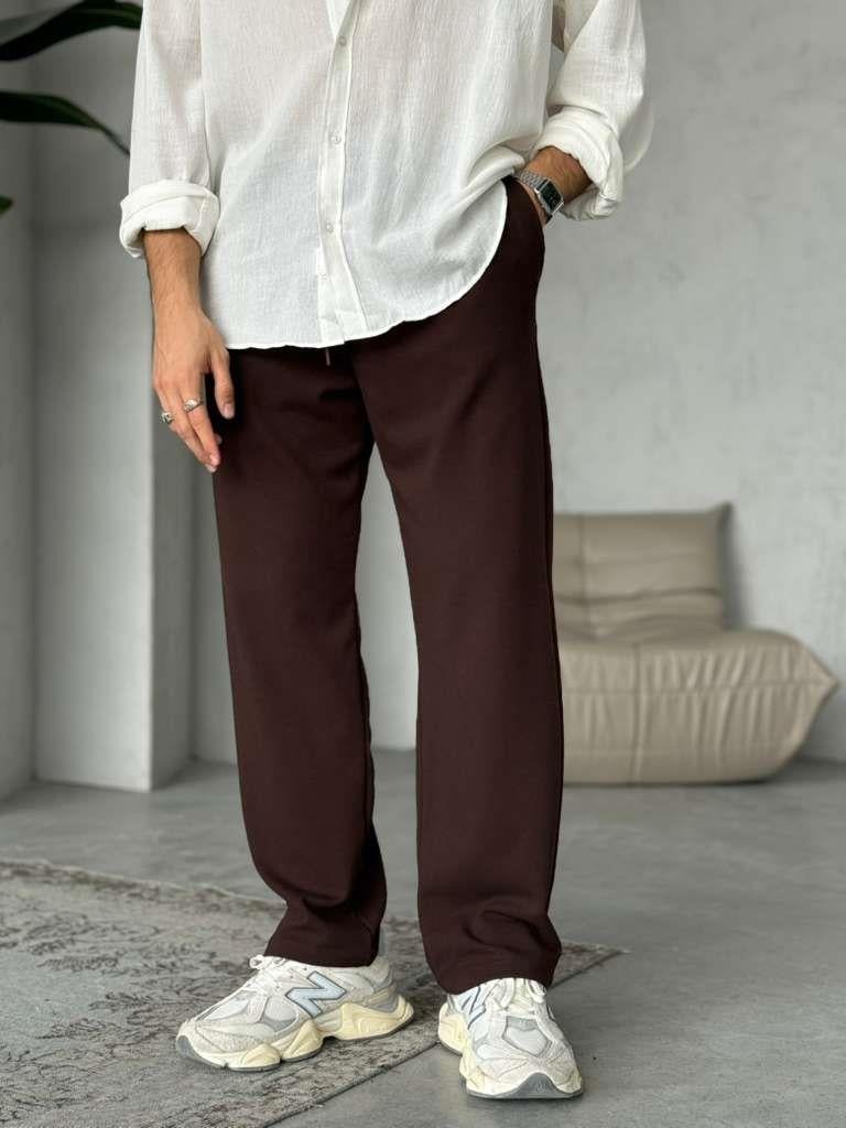 Gabardin Kumaş Jogger Pantolon - Kahve