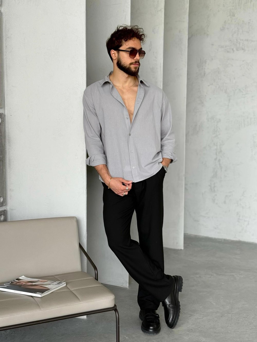 GM1448 Kırinkıl Gömlek Gri V.