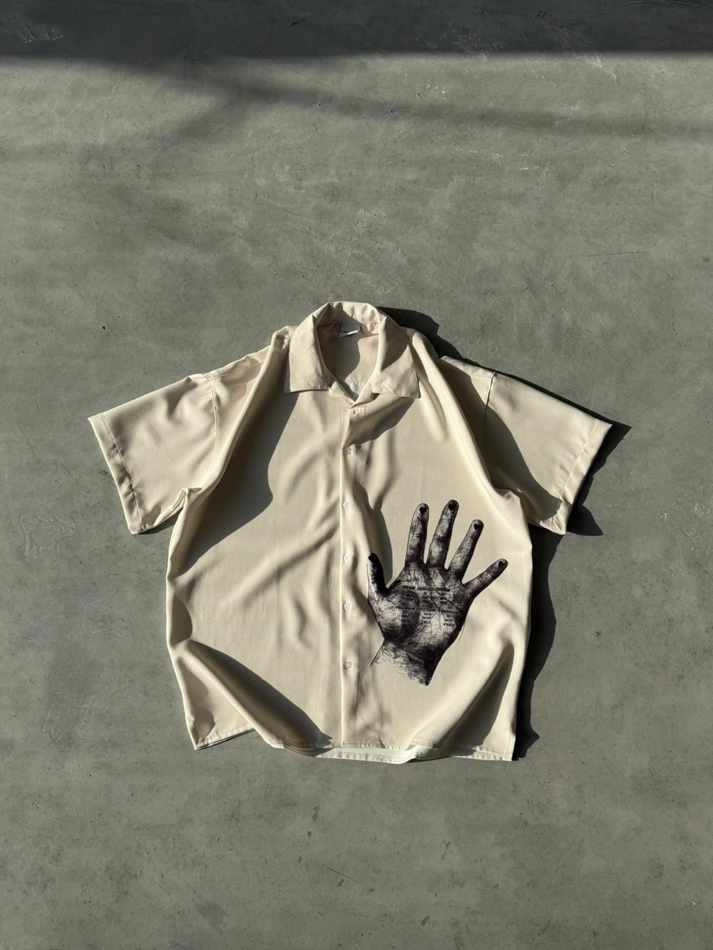 HAND Desenli Dubble Hürrem Kumaş Oversize Gömlek T
