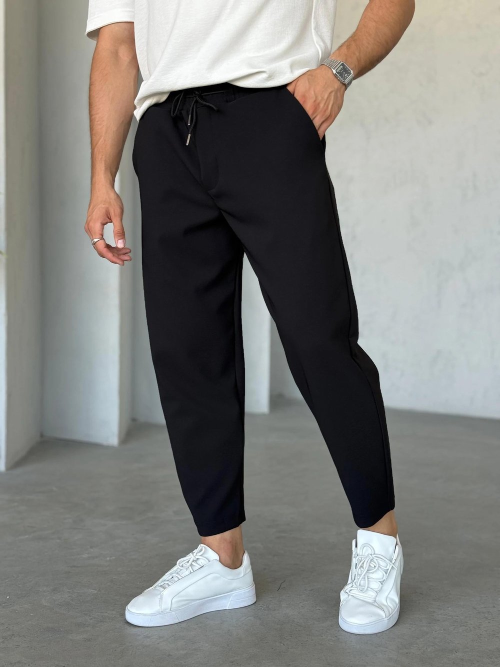 KM1336 Boyfriend Jogger Pantolon Siyah