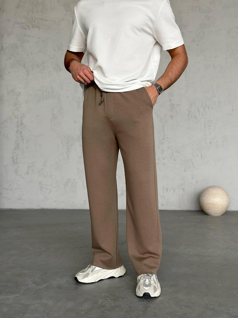 KM1920 Modal Kumaş Jogger Pantolon Kahve