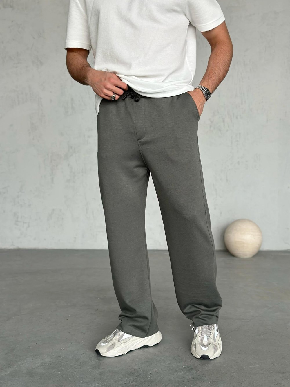 KM1923 Modal Kumaş Jogger Pantolon Haki