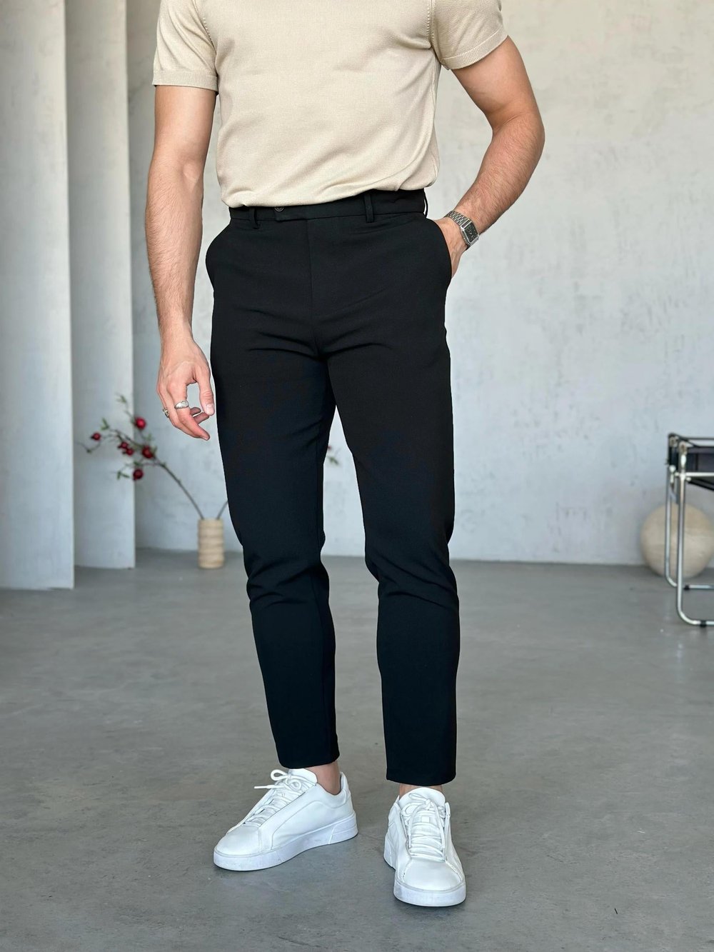 KM5061 Slim Kumaş Pantolon Siyah