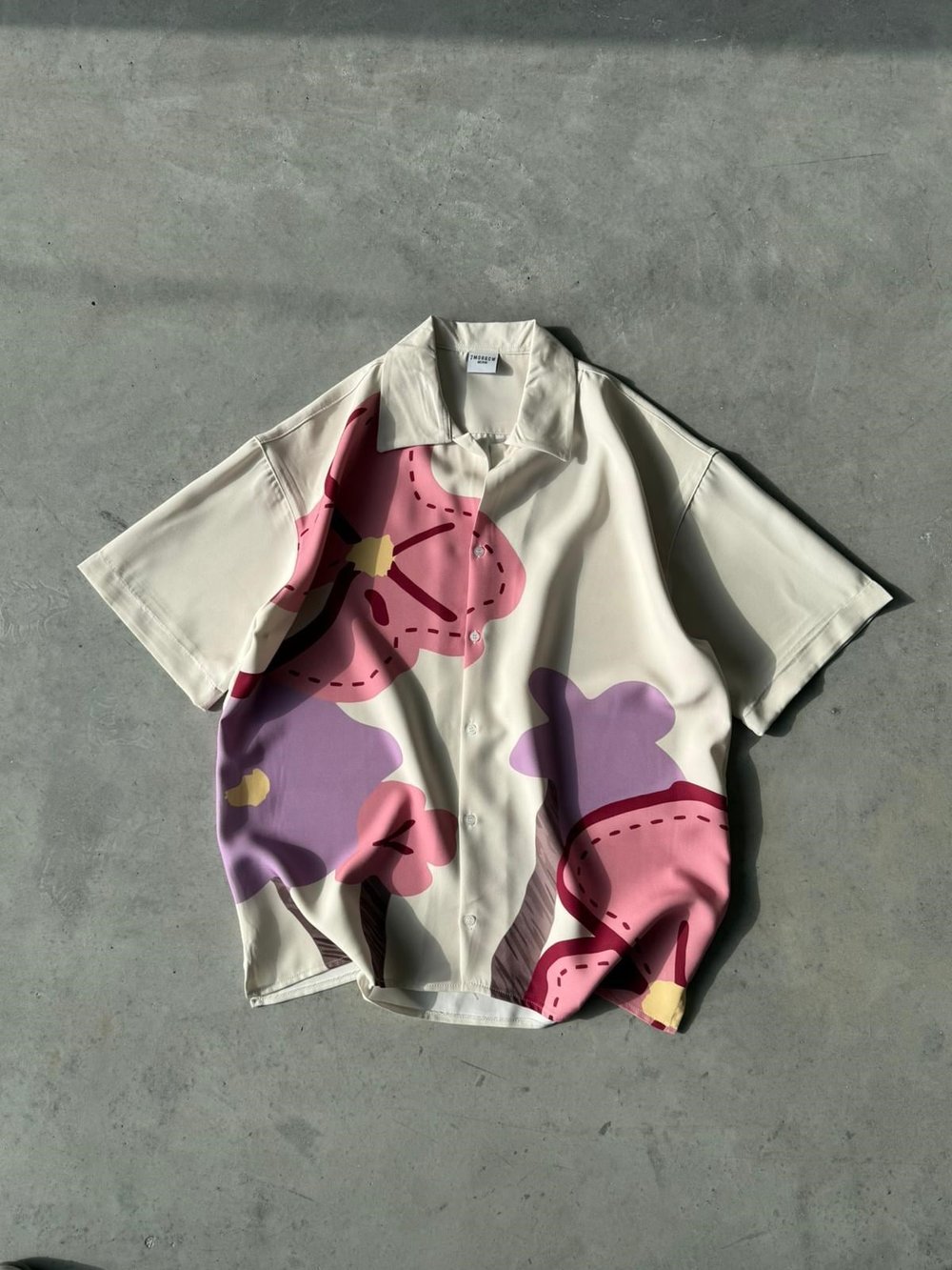 MAUVE Desenli Dubble Hürrem Kumaş Oversize Gömlek T