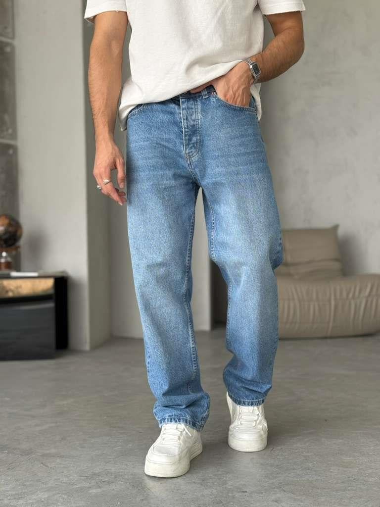 MAVİ YIKAMALI BAGGY KOT PANTOLON