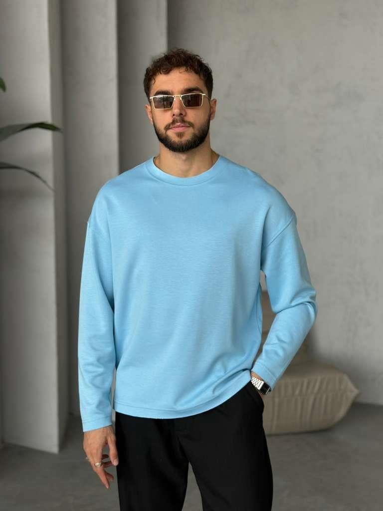 Modal Kumaş Basic Sweat - Bebe Mavi
