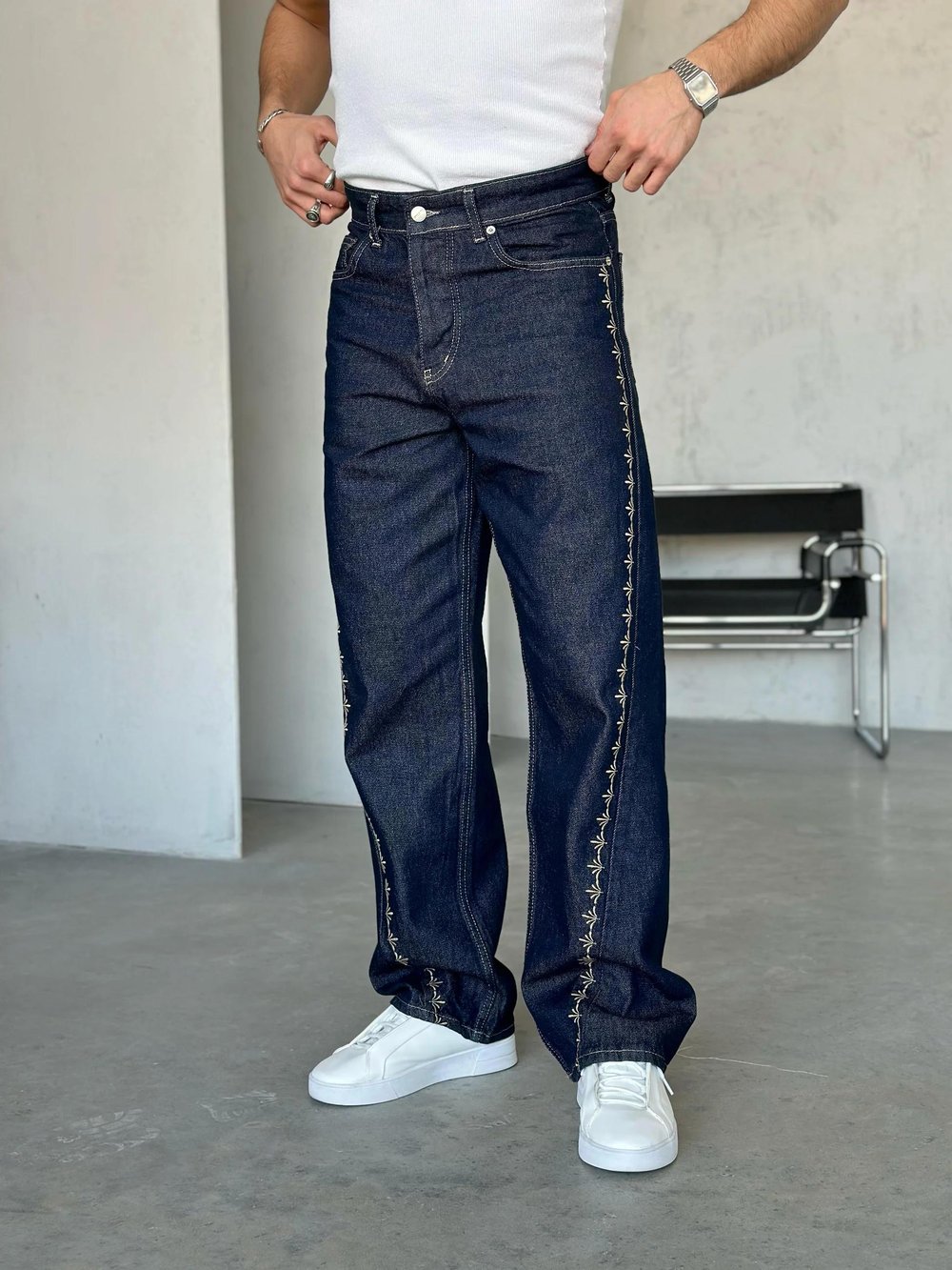 P1001 Nakış detaylı baggy pantolon G