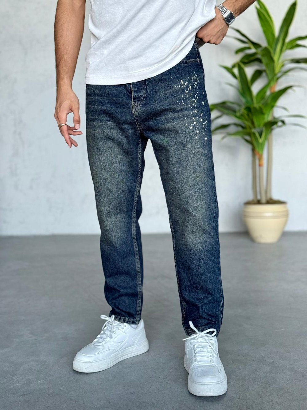 P3199 BOYALI BAGGY KOYU LACİVERT PANTOLON