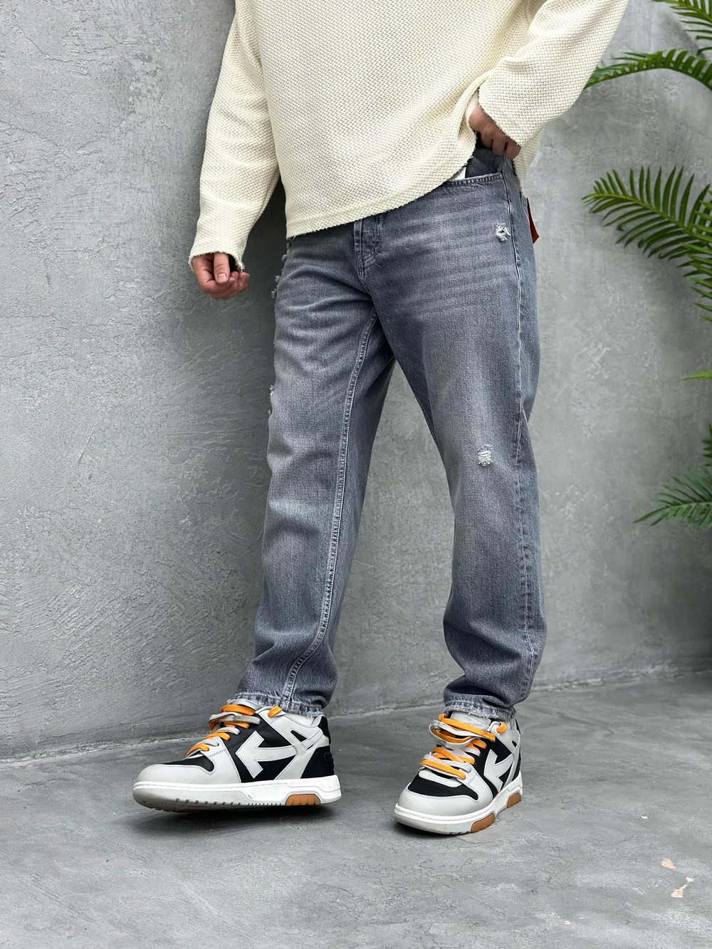 P509 YIRTIK DETAYLI BOYFRIEND PANTOLON