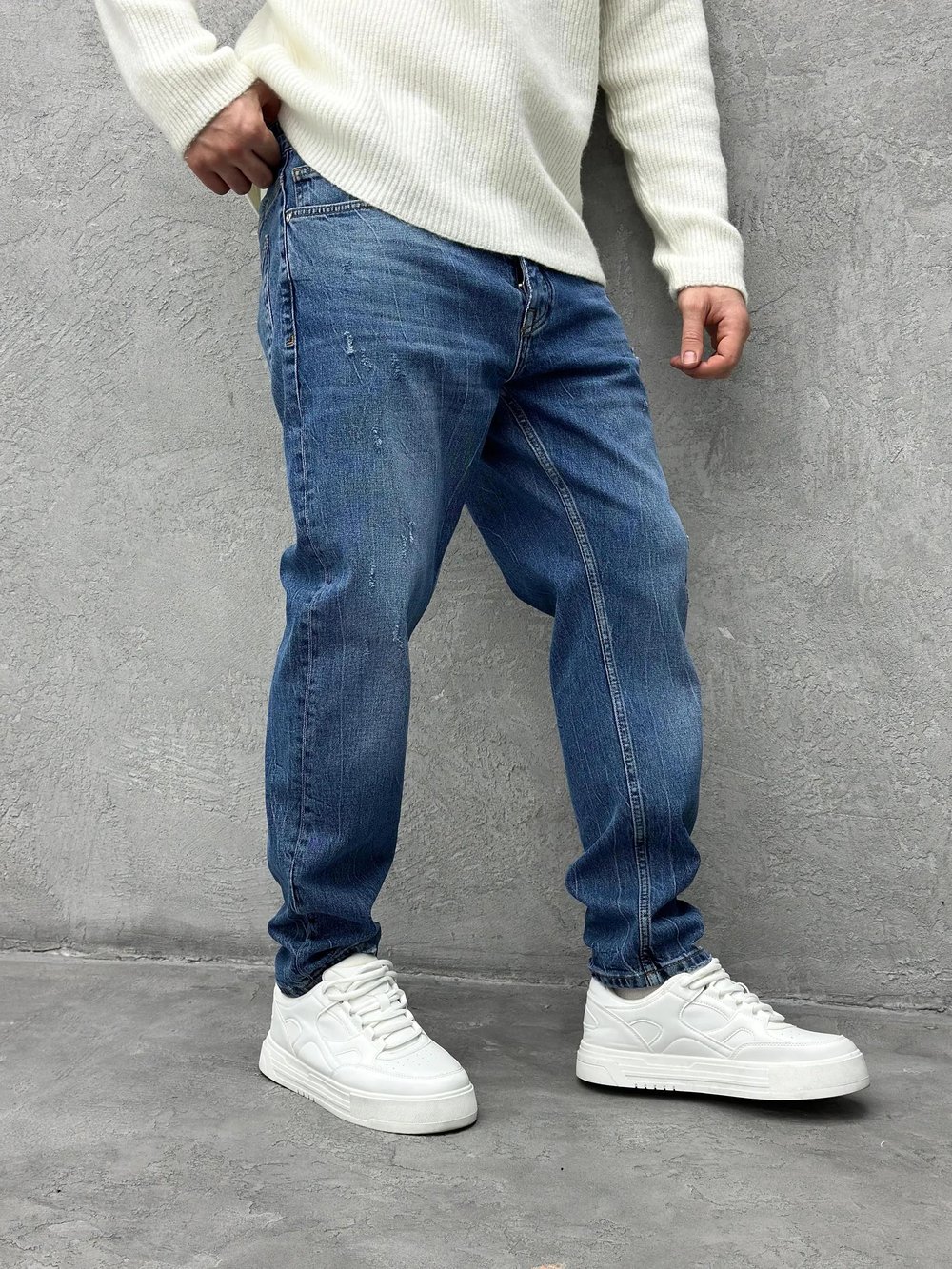 P518 Yikamali Mavi Detayli Boyfriend Pantolon R