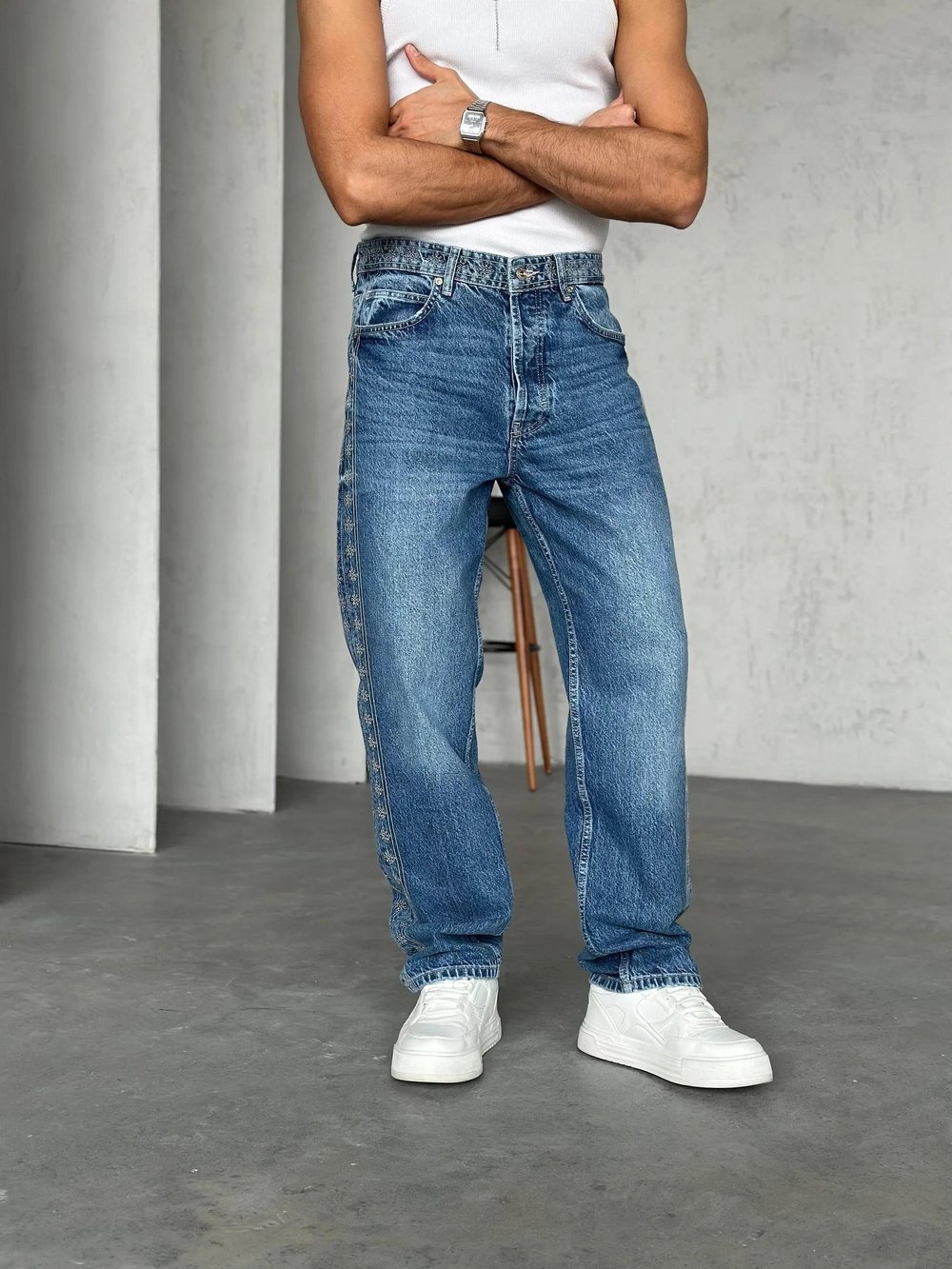 P537 Nakış Detaylı Baggy Pantolon R