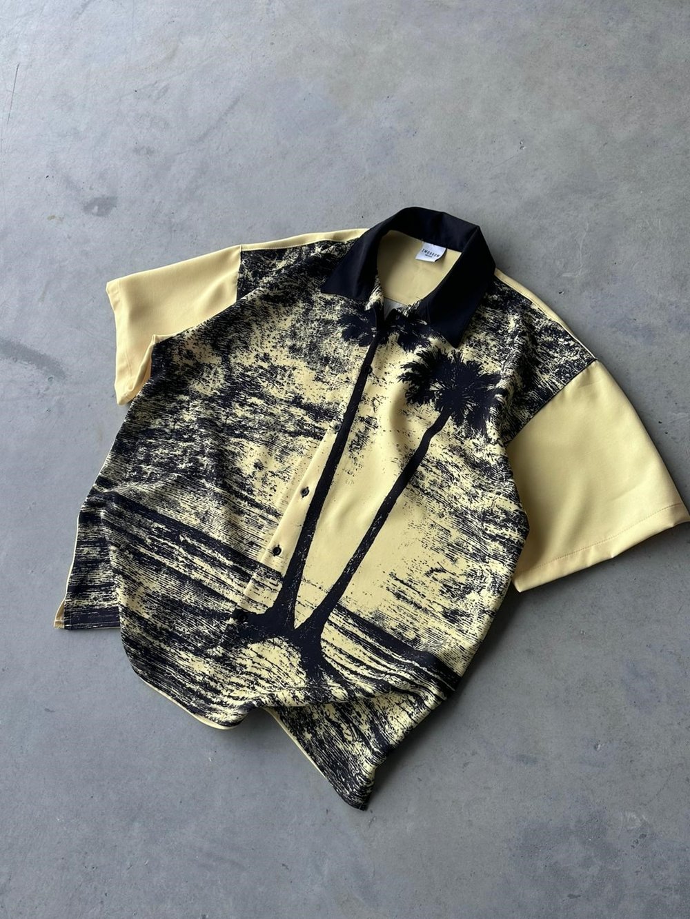 PALM Desenli Dubble Hürrem Kumaş Oversize Gömlek T