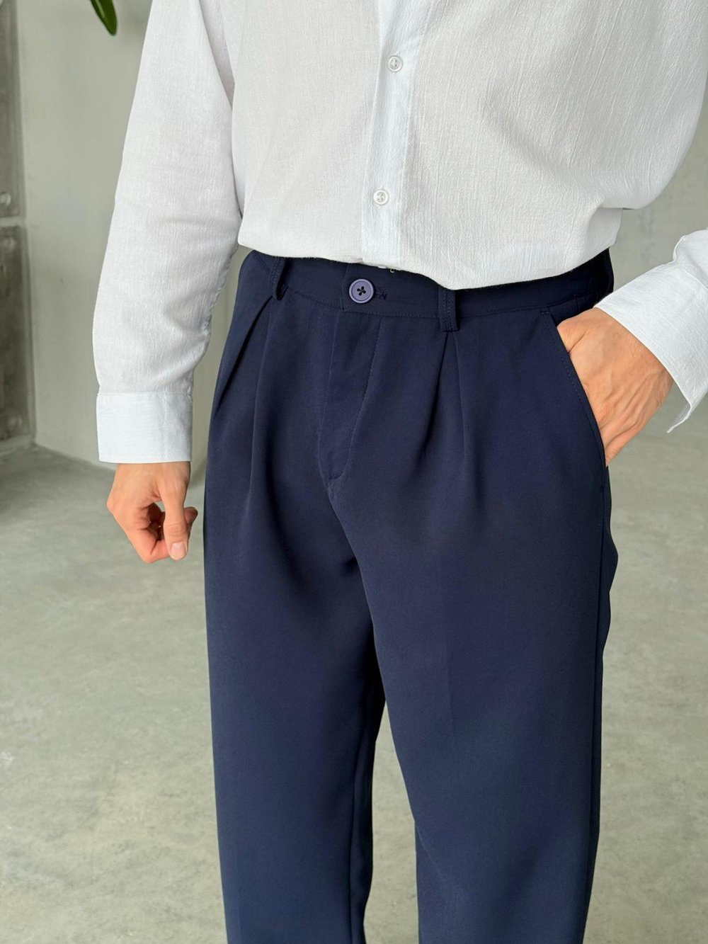 Pileli Baggy Linda Pantolon G - Lacivert