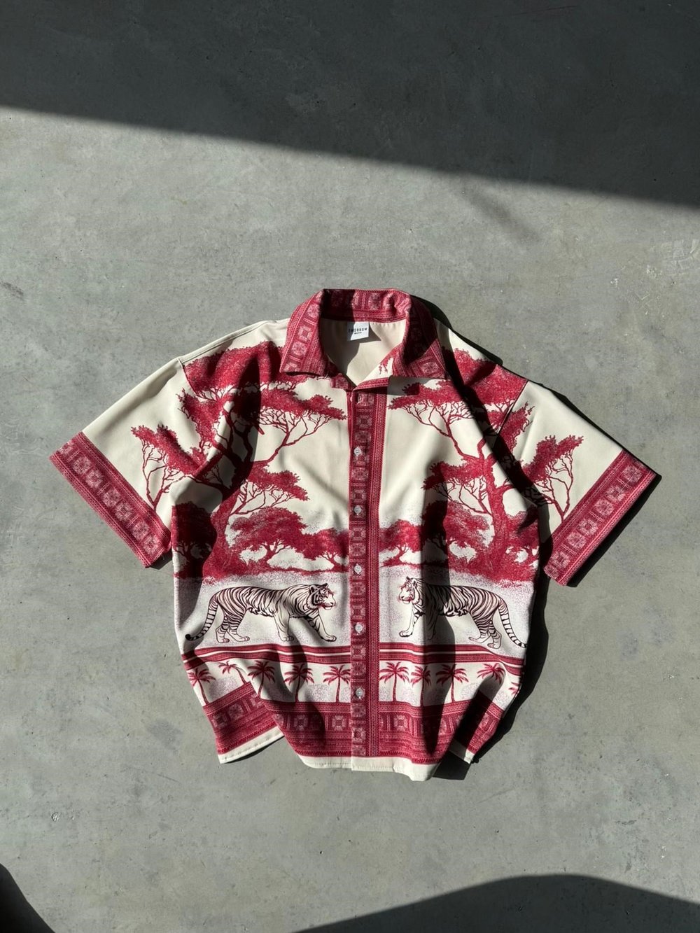 Pink Desenli Dubble Hürrem Kumaş Oversize Gömlek T