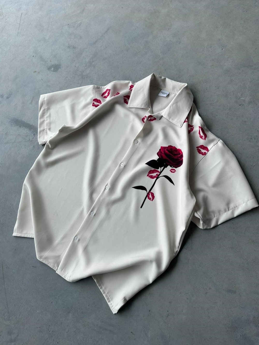 ROSE Desenli Dubble Hürrem Kumaş Oversize Gömlek T