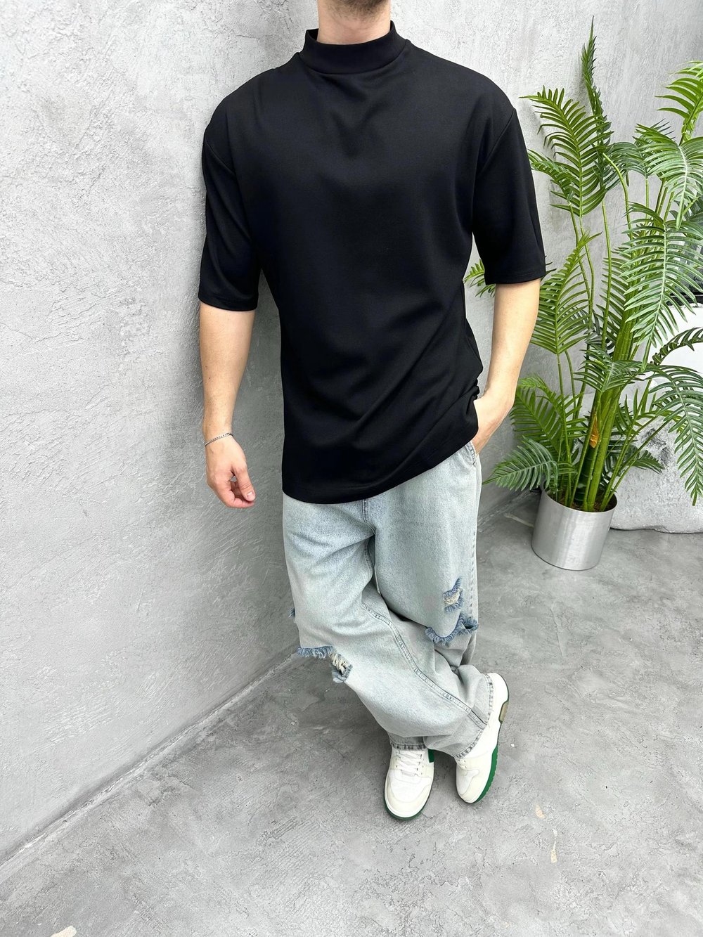 T105 DUBBLE FACE BOĞAZLI T-SHIRT