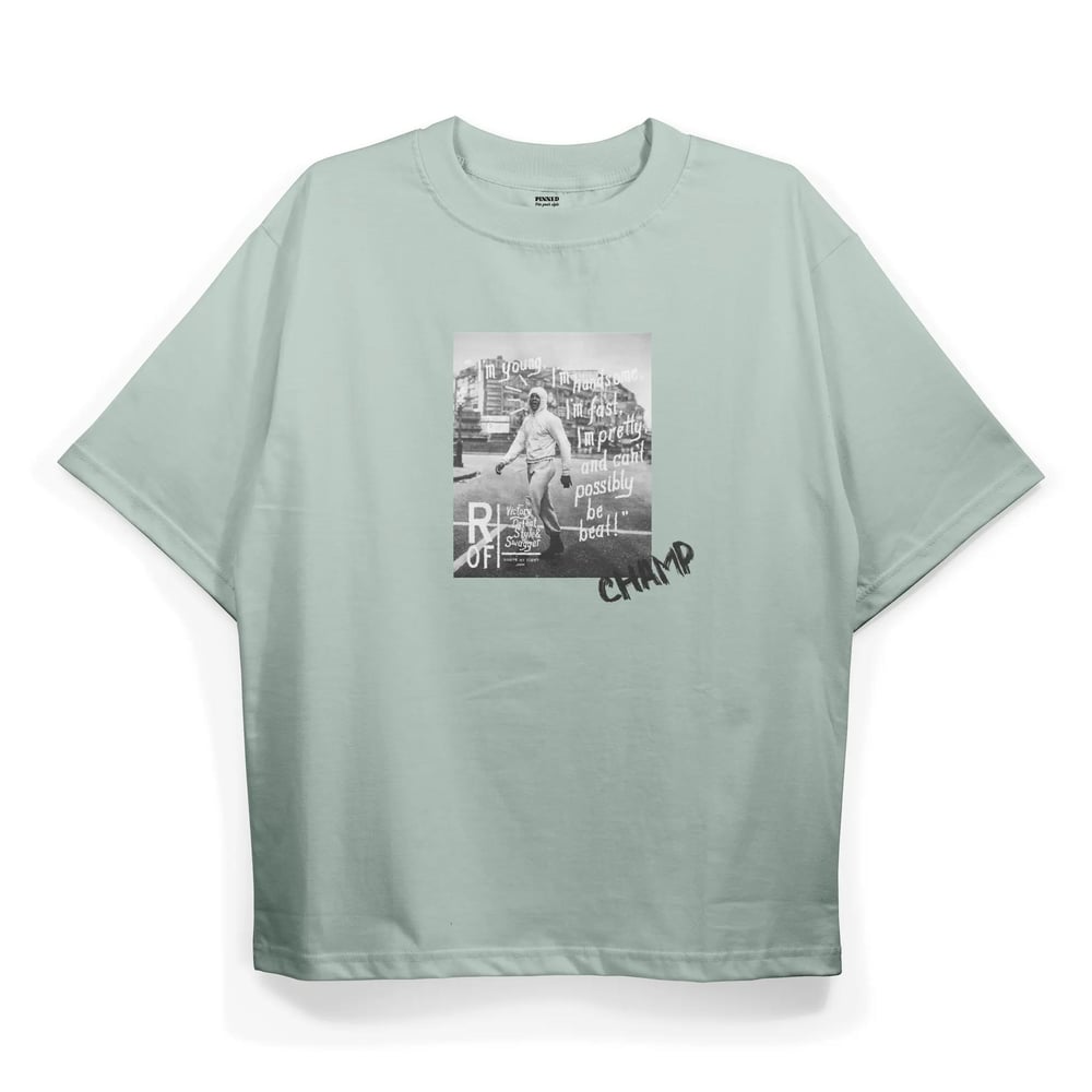 T2027 Champ Baskılı Oversize Tshirt