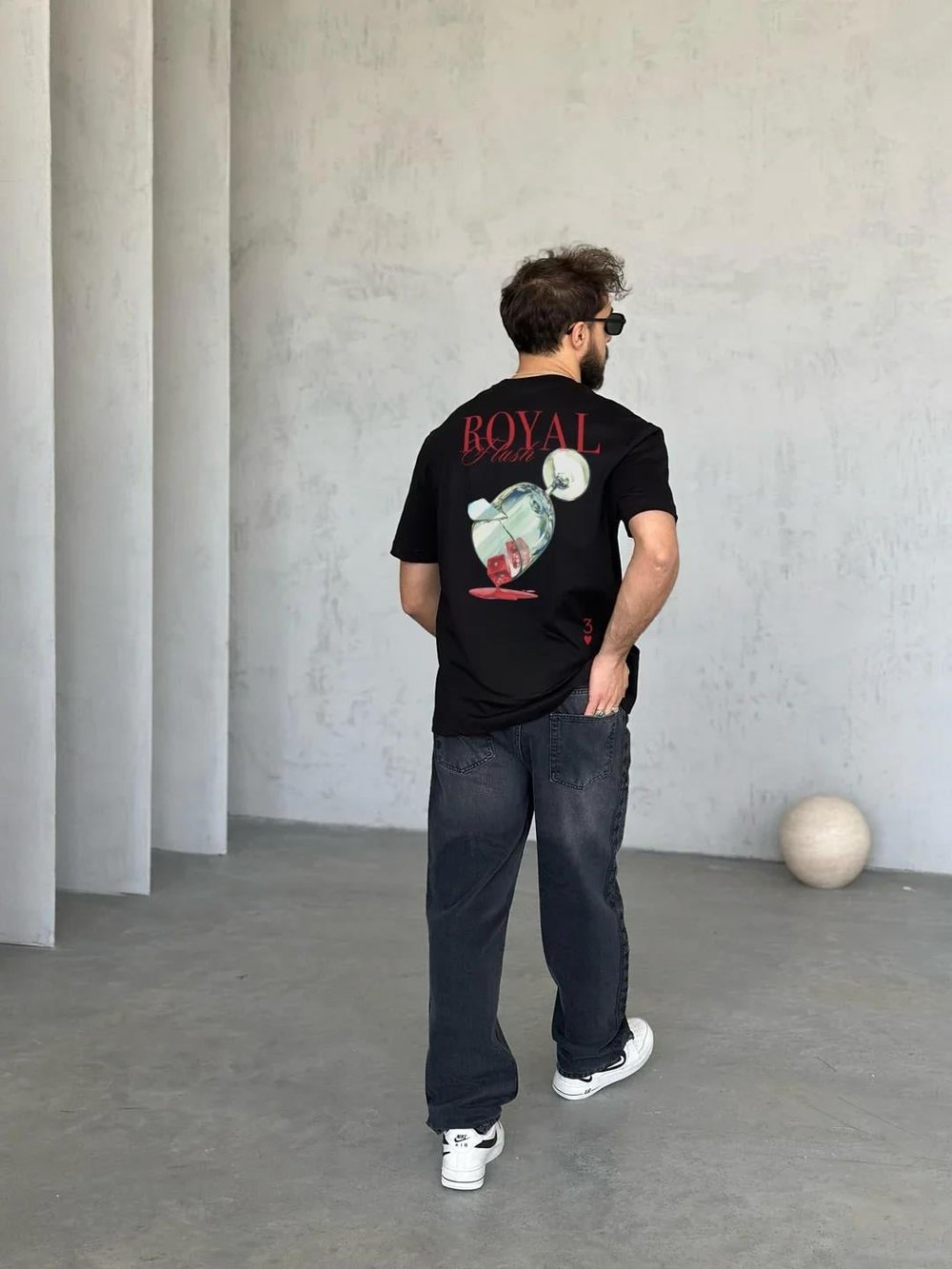 T2046 RoyalFlush Baskılı Oversize Tshirt