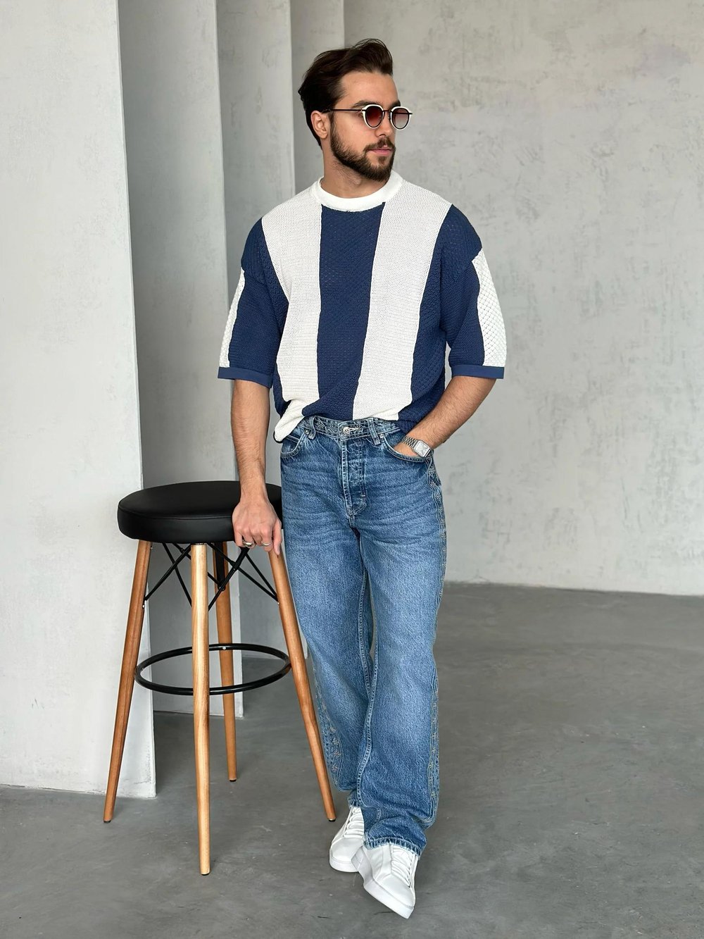 TR4003 Oversize Triko T-shirt MAVİ G