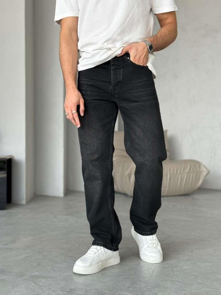 YIKAMALI BAGGY KOT PANTOLON - Siyah Yıkama
