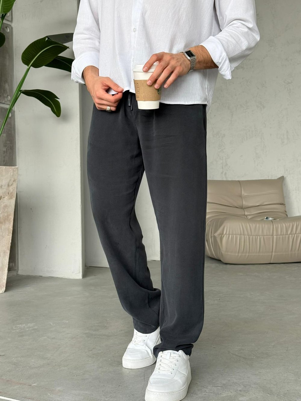 Yıkamalı Modal Jogger Pantolon  Y - Siyah