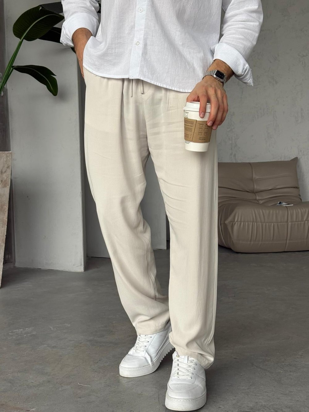 Yıkamalı Modal Jogger Pantolon  Y - Taş