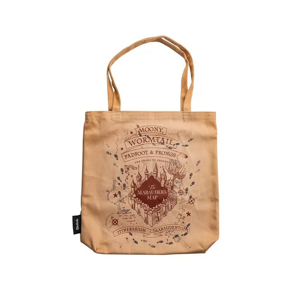 Harry Potter Çapulcu Haritası Bez Çanta Gabardin Kahverengi