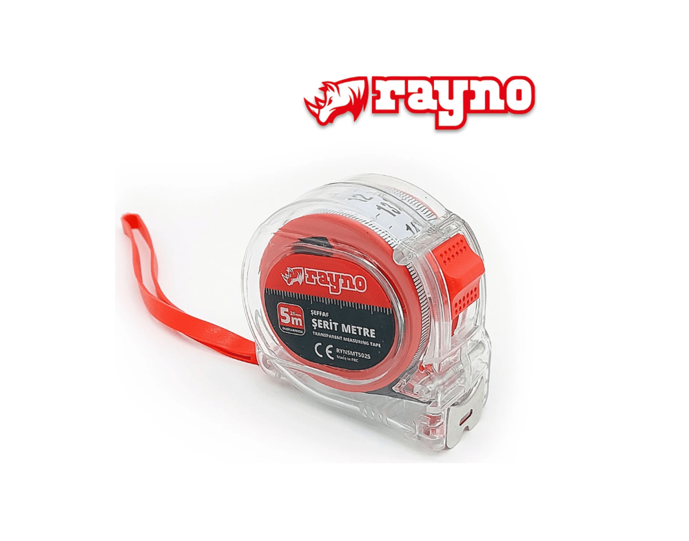Rayno Şeffaf Şerit Metre 5m x 25MM RYNSMT5025
