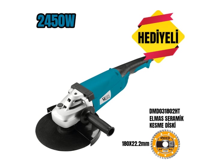 Catpower Taşlama Cat6187  230 MM 2450W (1 adet ING-DMD032302HT hediyeli)