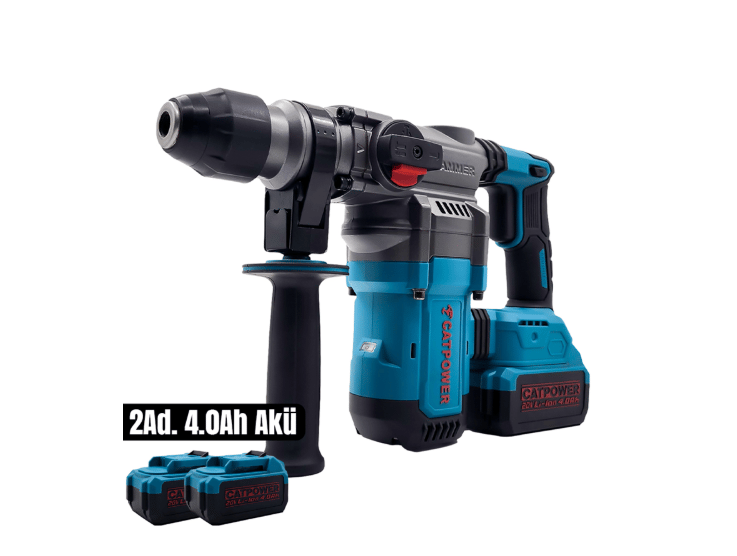 CATPOWER CAT4229 KÖMÜRSÜZ AKÜLÜ KIRICI-DELİCİ 20V Lİ-İON +(4.0 Ah Akü 2 adet)+(Hızlı Şarj Cihazı)