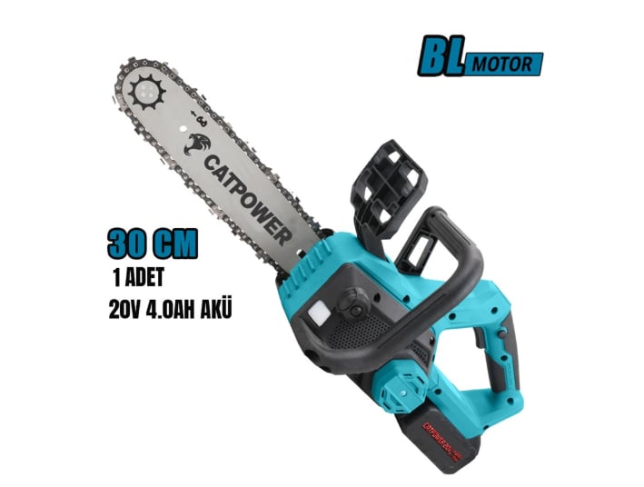 CATPOWER CAT1335 KÖMÜRSÜZ AKÜLÜ AĞAÇ KESME 30CM Li-iON 20V 4.0Ah